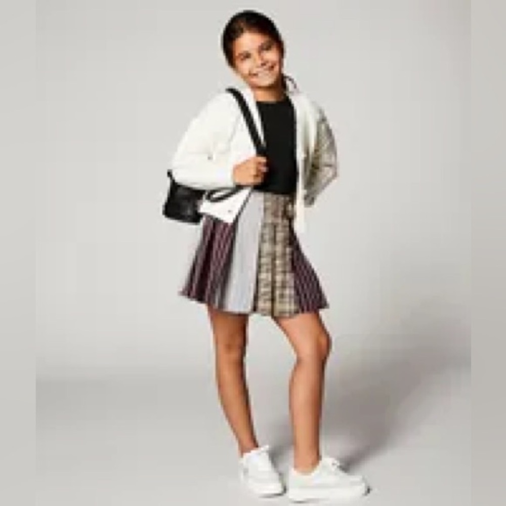 GB Girls Asymmetrical Plaid Skirt